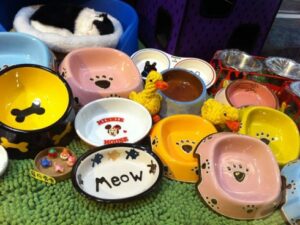 cat and dog ceramic bowls
