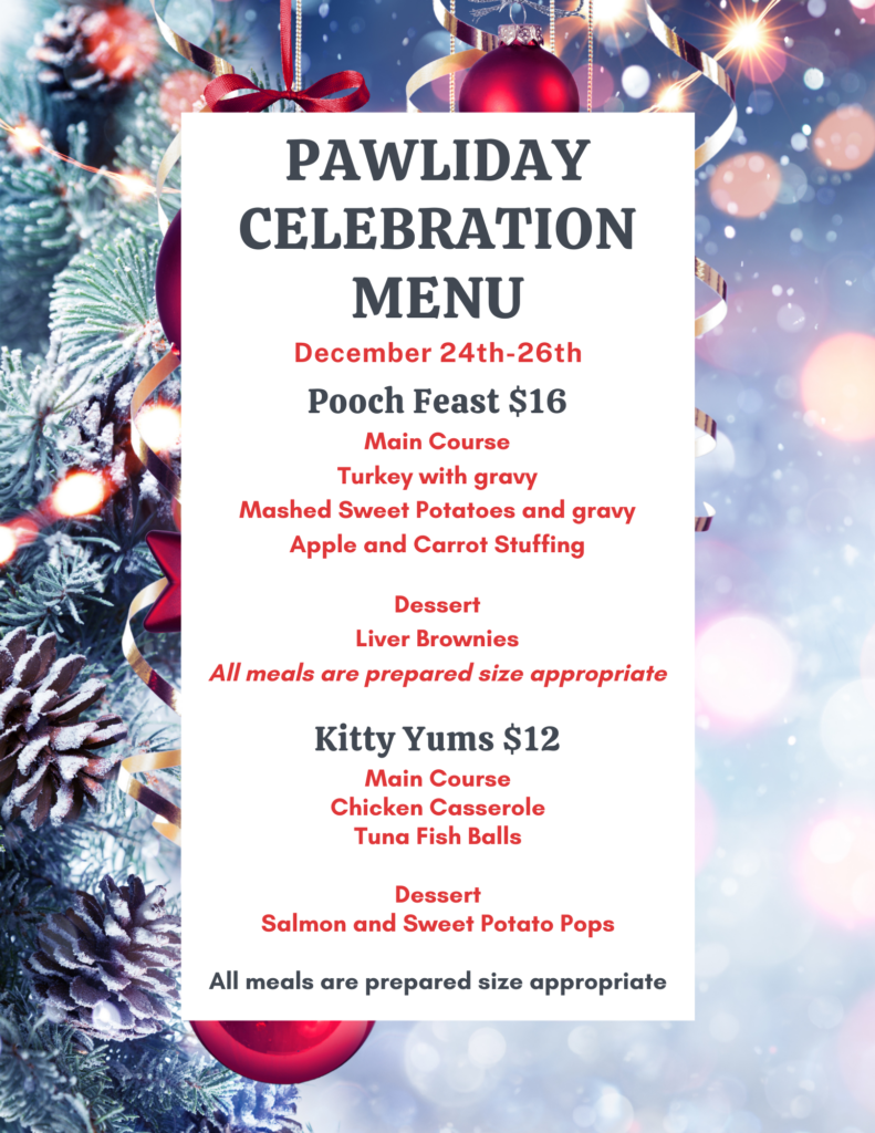 pawliday celebration menu