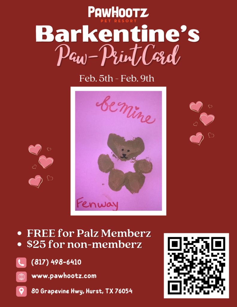 barkentine's paw-print card flyer with qr code